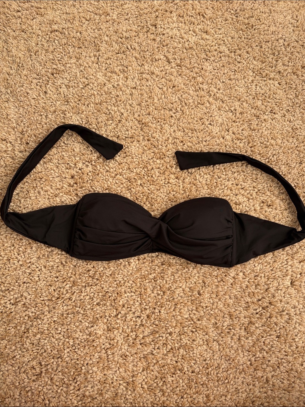 Anne Cole Black Padded Bandeau Swim Top